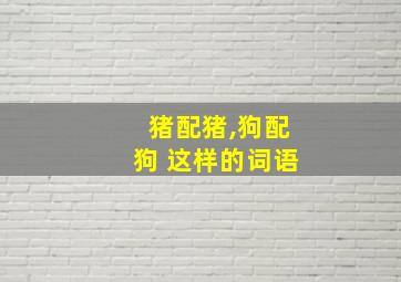 猪配猪,狗配狗 这样的词语